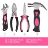 image:imageCARTMAN 52Piece Pink Hand Tool Set Home Repair Kit With Round Carry Pouch