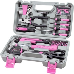 image:imageCARTMAN Complete Household Tool Set Orange Hand Kit With Storage CaseLight Pink